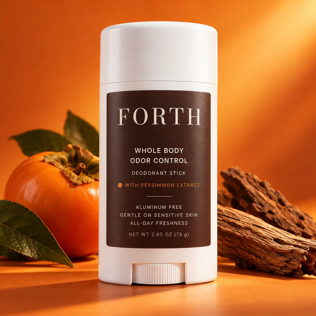 FORTH deodorant stick with persimmon and wood